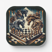 Ritterspiel - Schach trifft Fantasie Pappteller (Vorderseite)