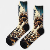 Ritterspiel - Schach trifft Fantasie Socken (Linkes Detail)