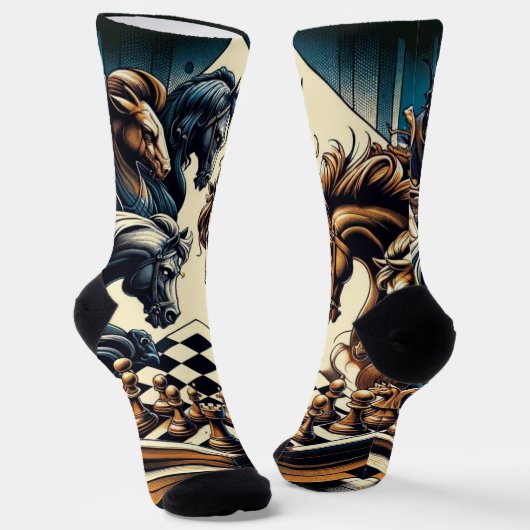 Ritterspiel - Schach trifft Fantasie Socken (Gewinkelt)