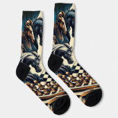 Ritterspiel - Schach trifft Fantasie Socken (Rechts)