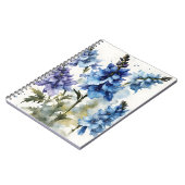 Rittersporn - Aquarellblumen Notizblock (Linke Seite)