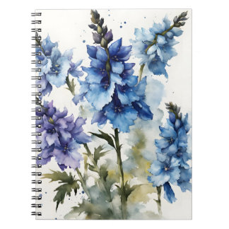 Rittersporn - Aquarellblumen Notizblock