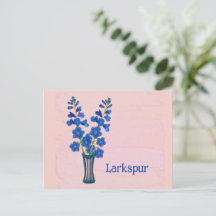 Rittersporn Delphinium Aquarellkunst Juli Geburtst