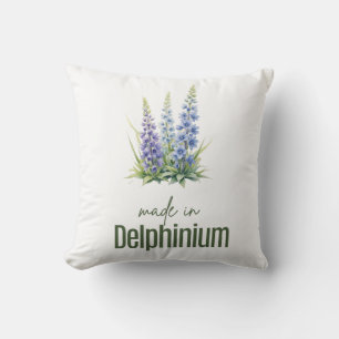 Rittersporn-Geburtsblume im Juli Flache Danksagung Kissen