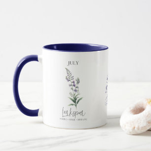 Rittersporn-Geburtsmonats-Blumengeburtstagsgeschen Tasse