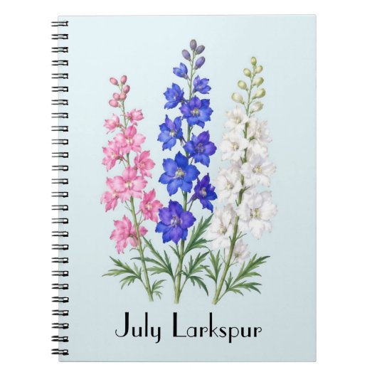 Ritterspornblumen im Juli Notizblock (Vorderseite)