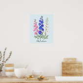 Ritterspornblumen im Juli Poster (Küche)