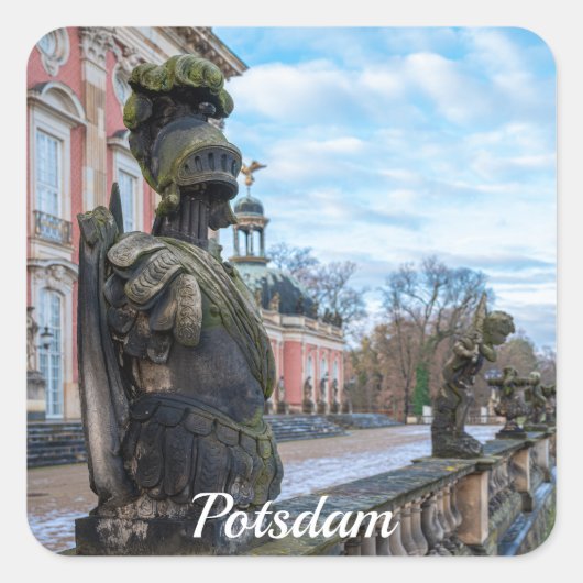 Ritterstatuen in Potsdam Quadratischer Aufkleber (Vorderseite)