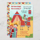 Ritterturnier Junge Geburtstagsparty Einladung (Vorne/Hinten)