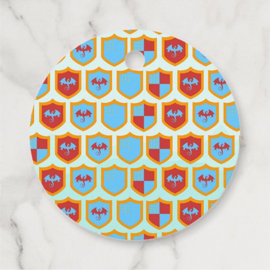 Ritterturnier Junge Geburtstagsparty Geschenkanhänger (Rückseite)