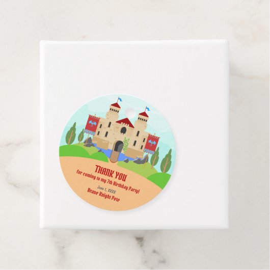 Ritterturnier Junge Geburtstagsparty Geschenkanhänger (Beispiel)