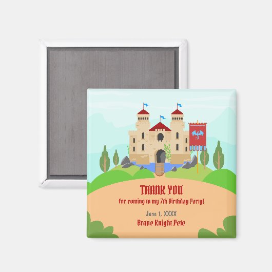 Ritterturnier Junge Geburtstagsparty Magnet (Vorderseite/Rückseite)