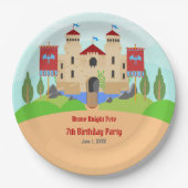 Ritterturnier Junge Geburtstagsparty Pappteller (Vorderseite)