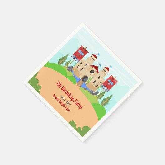 Ritterturnier Junge Geburtstagsparty Serviette (Ecke)