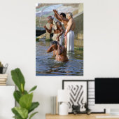 Ritual Bath in River Ganges, Varanasi, Indien Poster (Heimbüro)