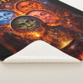 Ritual celestial moon faces Gothic fantasy fleece Sherpadecke (3/4)