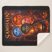 Ritual celestial moon faces Gothic fantasy fleece Sherpadecke (Vorderseite (Horizontal))