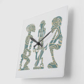 Ritual des abstrakten afrikanischen Stammeskrieger Quadratische Wanduhr (Winkel)