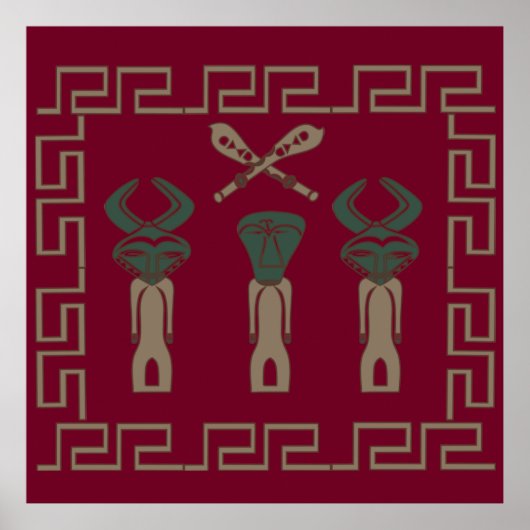 Ritual des afrikanischen Stammeskriegers Poster (Vorne)