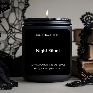 Ritual Night Candle   Minimalistisch Schwarz/Weiß Quadratischer Aufkleber