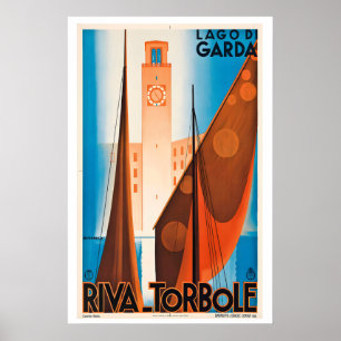 Riva-Torbole Gardasee Vintage Reiseposter Poster
