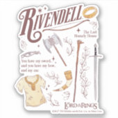 RIVENDELL™ Aquarell-Collage-Grafik Aufkleber (Vorderseite)