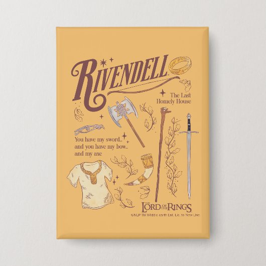 RIVENDELL™ Aquarell-Collage-Grafik Button (Vorderseite)