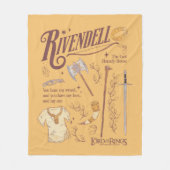RIVENDELL™ Aquarell-Collage-Grafik Fleecedecke (Vorderseite)