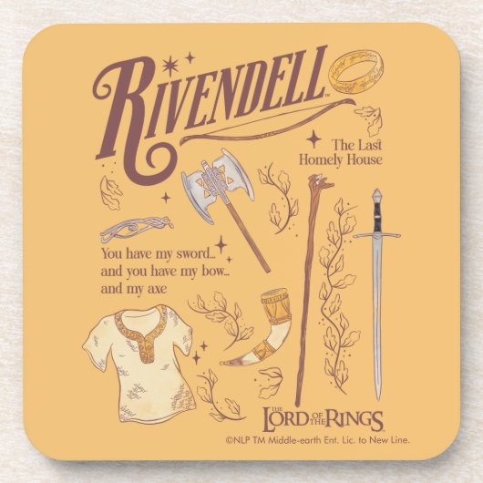 RIVENDELL™ Aquarell-Collage-Grafik Getränkeuntersetzer (Vorderseite)