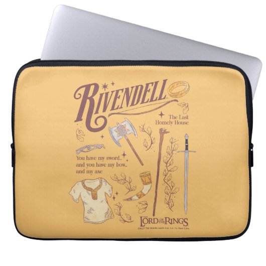 RIVENDELL™ Aquarell-Collage-Grafik Laptopschutzhülle (Vorderseite)