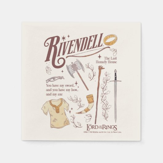 RIVENDELL™ Aquarell-Collage-Grafik Serviette (Vorderseite)