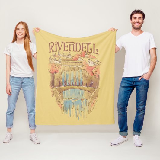 RIVENDELL™ Fellowship Wasserfarben-Illustration Fleecedecke (Beispiel)