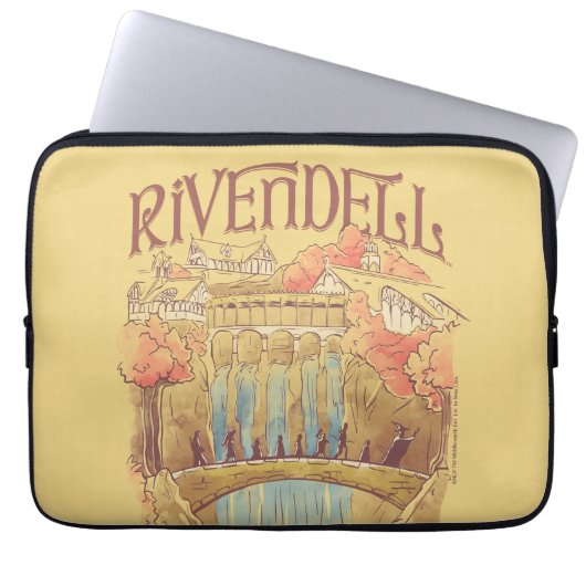 RIVENDELL™ Fellowship Wasserfarben-Illustration Laptopschutzhülle (Vorderseite)