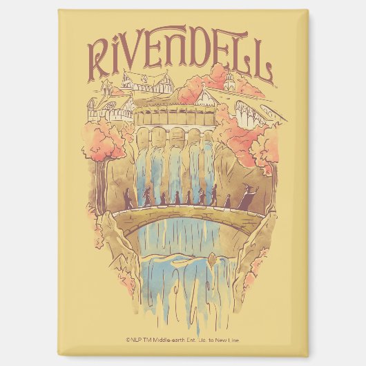 RIVENDELL™ Fellowship Wasserfarben-Illustration Magnet (Vorderseite)