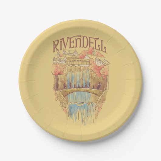 RIVENDELL™ Fellowship Wasserfarben-Illustration Pappteller (Vorderseite)