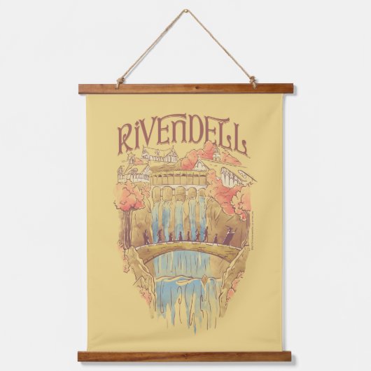 RIVENDELL™ Fellowship Watercolor Illustration Wandteppich Mit Holzrahmen (Vorderseite)
