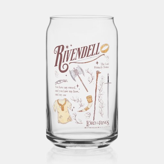 RIVENDELL™ Wasserfarben Collage Grafik Dosenglas (Vorderseite)