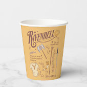 RIVENDELL™ Wasserfarben-Collage-Grafik Pappbecher (Rückseite)