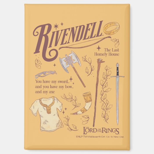 RIVENDELL™ Watercolor Collage Graphic Magnet (Vorderseite)