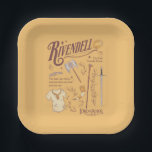 RIVENDELL™ Watercolor Collage Graphic Pappteller<br><div class="desc">Journey across Middle-Earth™ with this beautifully illustrated Lord of the Rings™ design featuring Rivendell™. Featuring an artful collection of iconic elements — including an Elven blade, bow, axe, staff, and the One Ring — this collage captures the strength, unity, and quiet wisdom found within the Fellowship. Meaningful phrases like “You...</div>