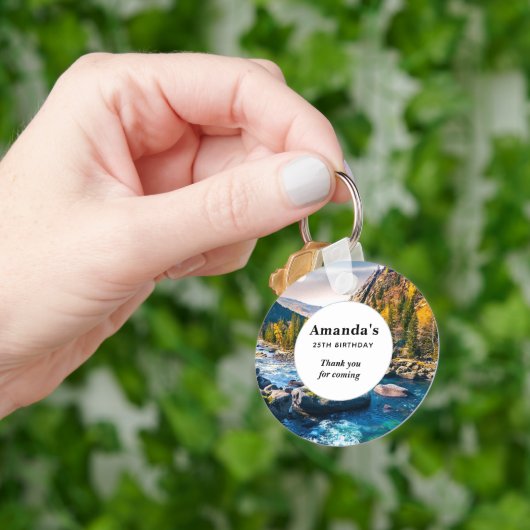 River and Mountains Foto Party Vielen Dank Schlüsselanhänger (Hand)