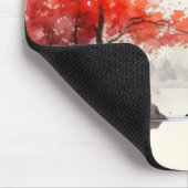 River Bank Tree Asian Ink Painting Mousepad (Ecke)