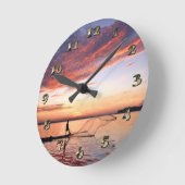 River Boat Fisherman Scene Runde Wanduhr (Winkel)