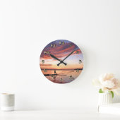 River Boat Fisherman Scene Runde Wanduhr (Zuhause)
