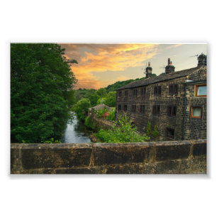 River Calder von der Hawksclough Bridge Fotodruck