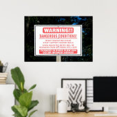 River Dam Warning Sign Print Poster (Heimbüro)
