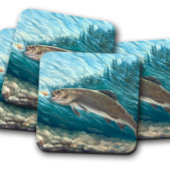 River Duo Untersetzer Set | Rustikales Trout-Unter