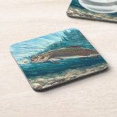 River Duo Untersetzer Set | Rustikales Trout-Unter (Linke Seite)