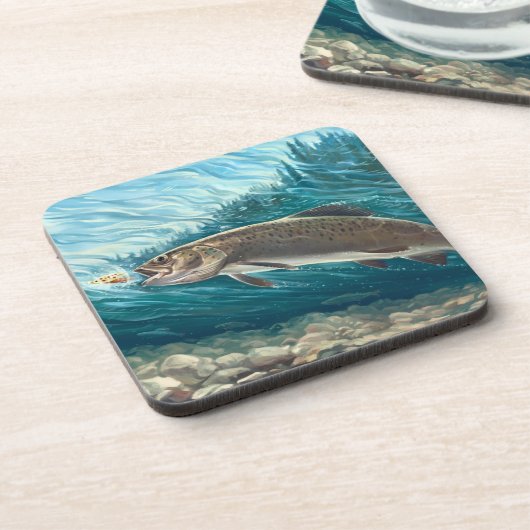 River Duo Untersetzer Set | Rustikales Trout-Unter (Linke Seite)