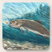 River Duo Untersetzer Set | Rustikales Trout-Unter (Vorderseite)